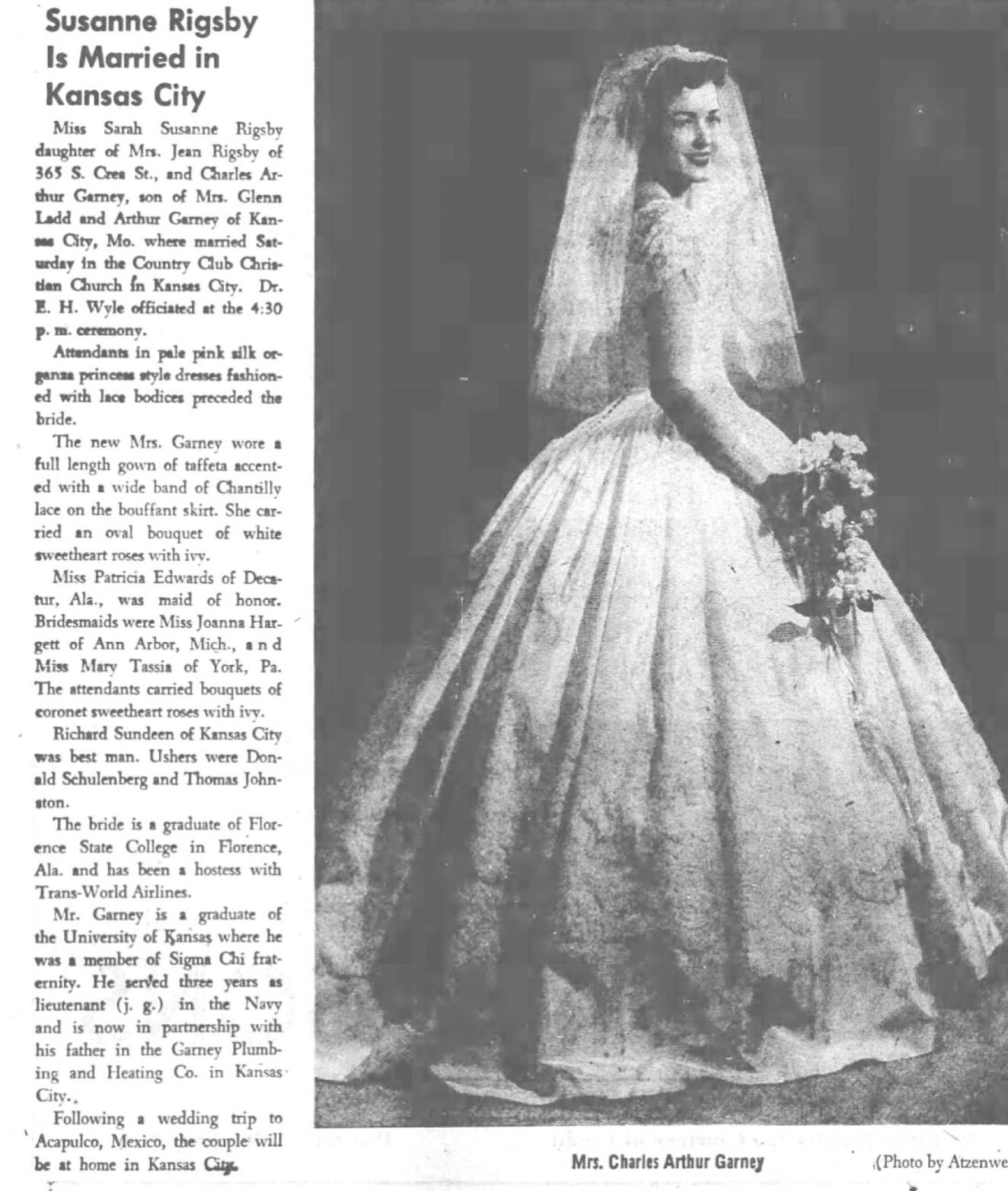 Susanne Rigsby is married in Kansas City